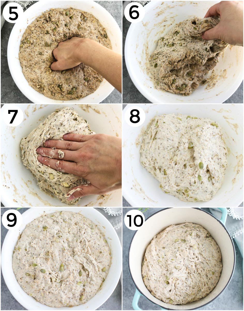 A photo collage showing how to make the recipe in 10 easy steps. 