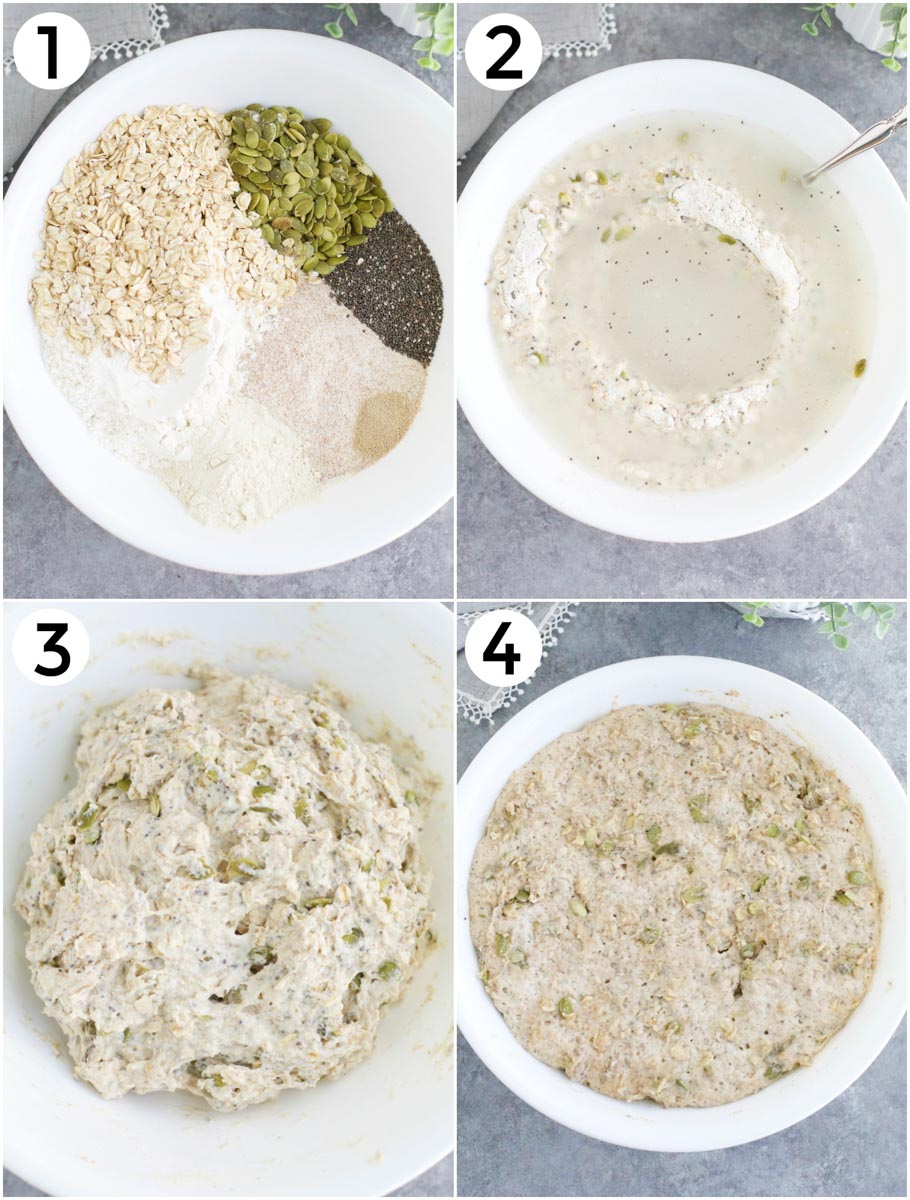 A photo collage showing how to make the recipe step by step.