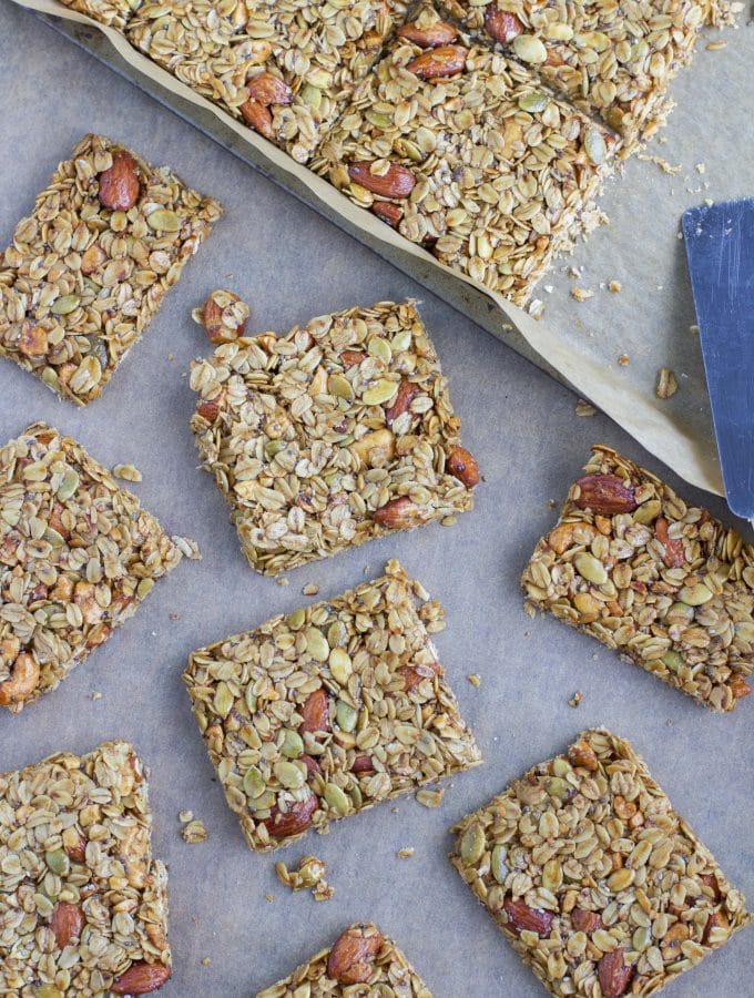 These granola bars are one of our favorite snacks! I load them up with so many seeds and nuts that it's the perfect healthy snack!