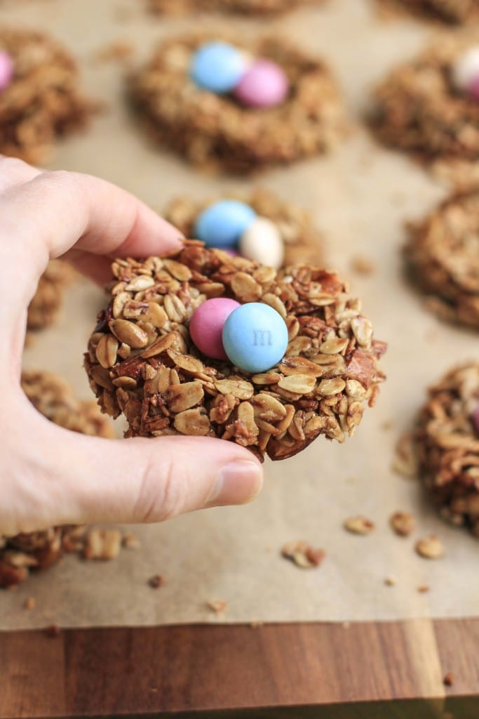 granola bird nests with eggs