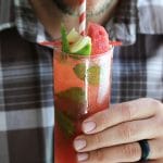 Fresh watermelon juice gives the classic Moscow mules recipe just a touch of sweetness & tons of summer flavor! Vegan.