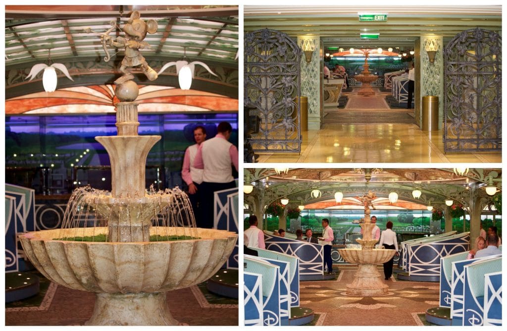 A photo collage showing pictures of the inside of Enchanted Garden. 