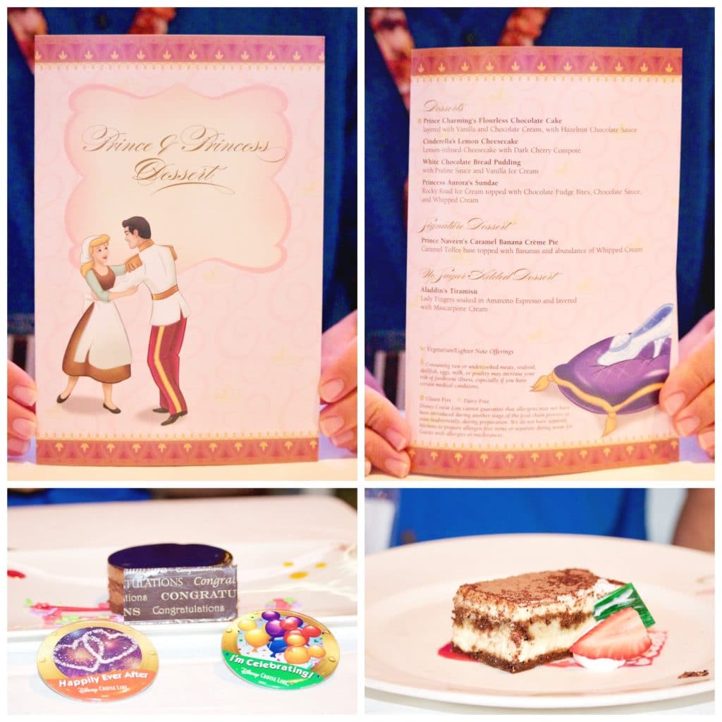 Enchanted Garden dessert menu and dessert options. 