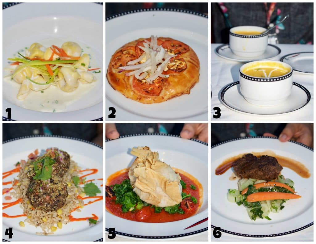 A photo collage showing food options at Animator's Palate on Disney Fantasy.