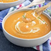 My husband nicknamed this vegan ginger carrot sweet potato soup "liquid gold!" It's so flavorful and rich but only requires 7 ingredients!