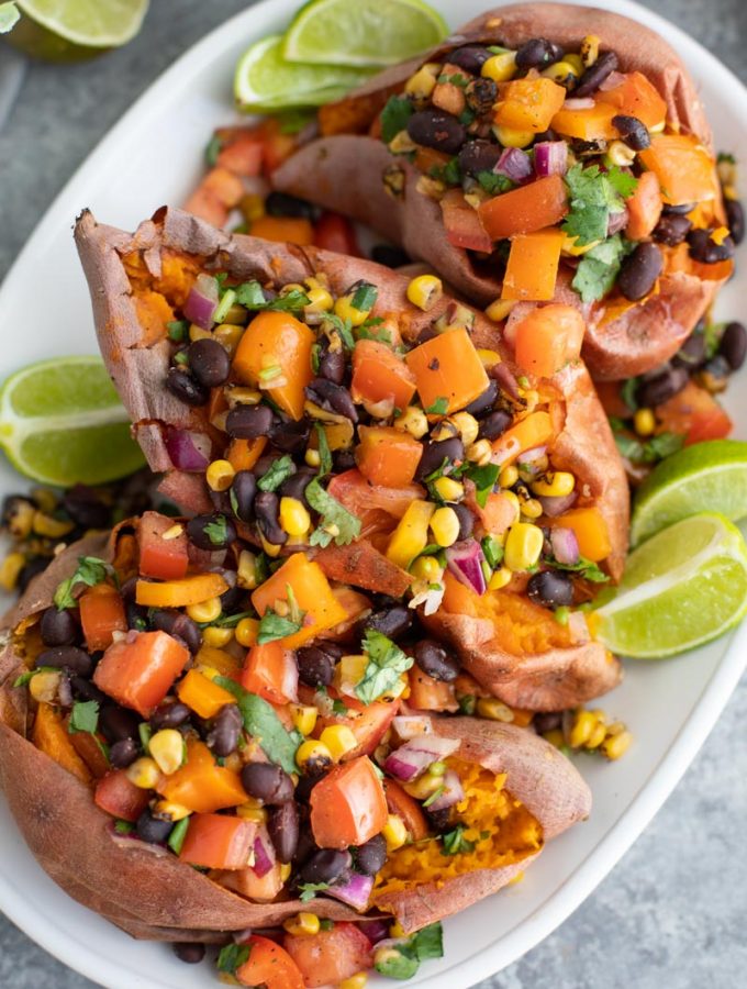 This 5-min vegan rainbow salsa recipe is seriously addicting! I put it on tacos, in quinoa salads, eat it like dip with chips, or just out of the container if no one is looking! My mom always told me to eat the rainbow! Gluten-free.