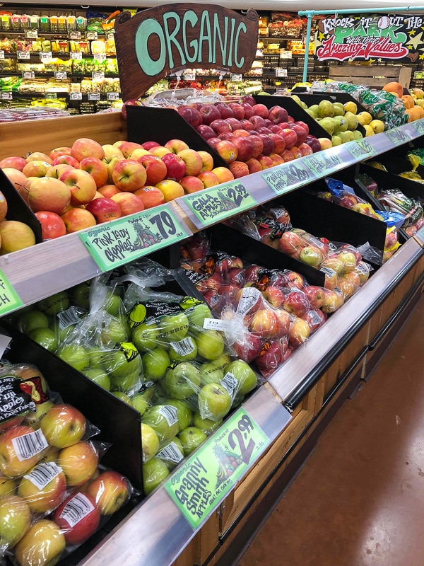 Organic produce aisle at Trader Joe's. 