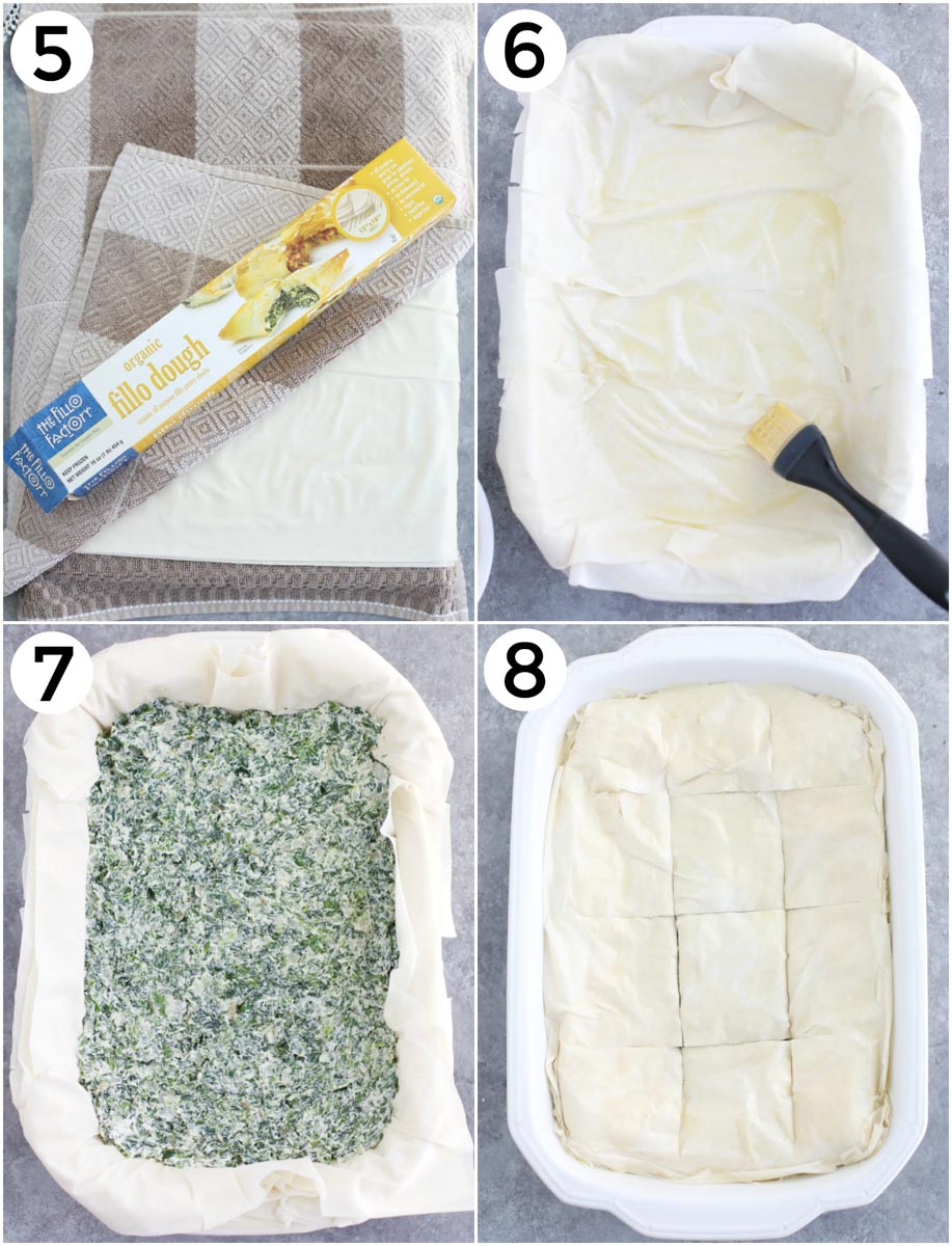 A photo collage showing the last 4 steps to make this recipe.