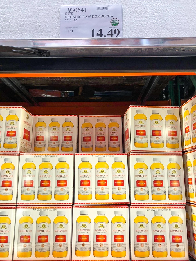 Multiple boxes of organic vegan gingerade kombucha for $14.49 at Costco. 