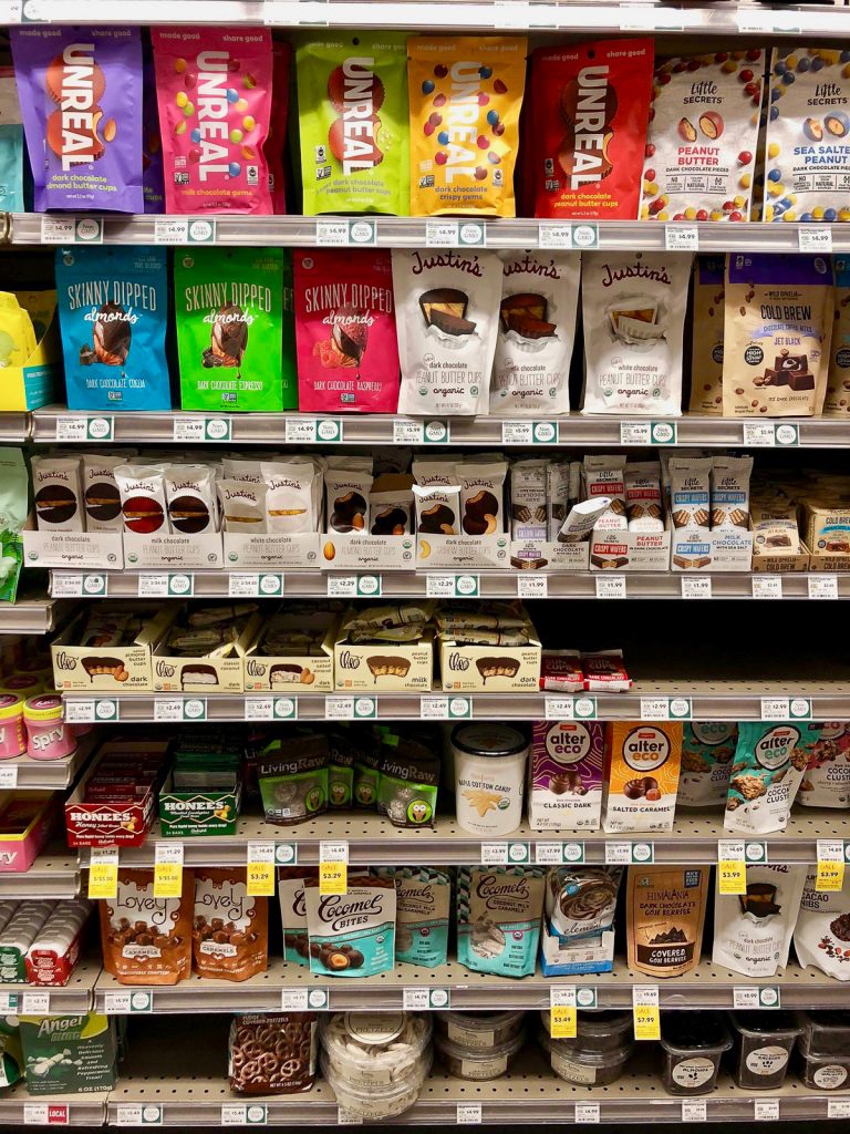 The vegan candy section at Whole Foods Market. 