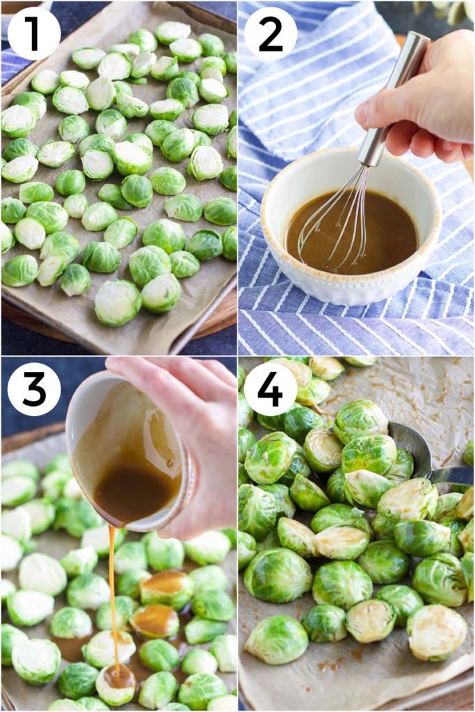 A photo collage showing how to make the recipe in 4 easy steps. 