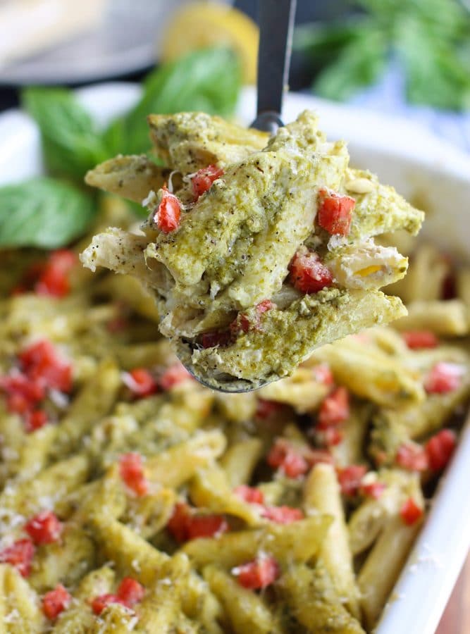 Vegan Casserole with pesto sauce