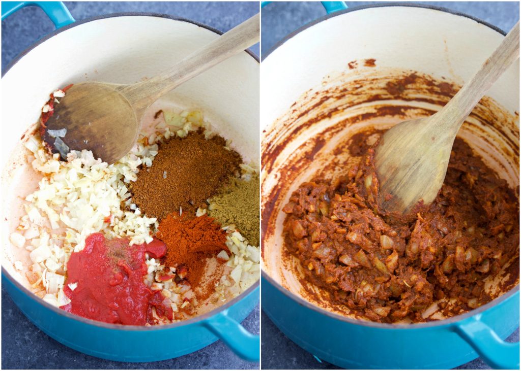 A collage of photos showing how to make the recipe in a few easy steps. 