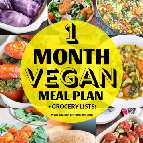1 Month Vegan Meal Plan + Printable Vegan Grocery List PDF