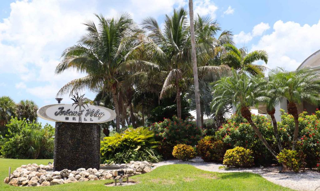 The entrance to Island Way Grill in Clearwater, Florida. 