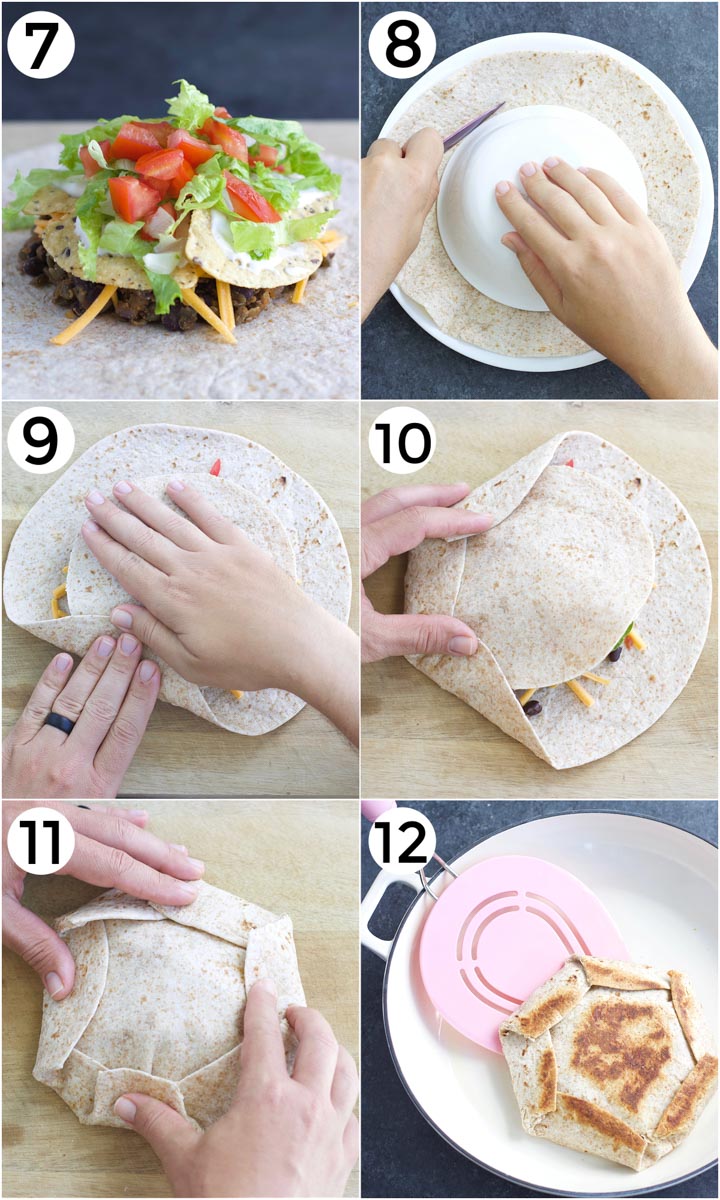 A collage of photos showing how to make the recipe in 12 easy steps.