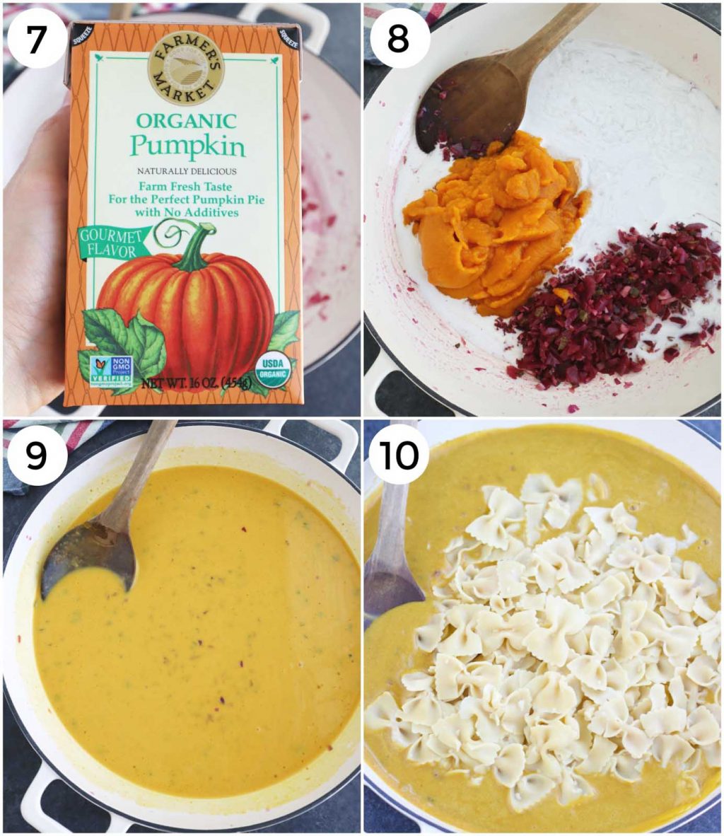 A collage of photos showing how to make the recipe in 4 steps.